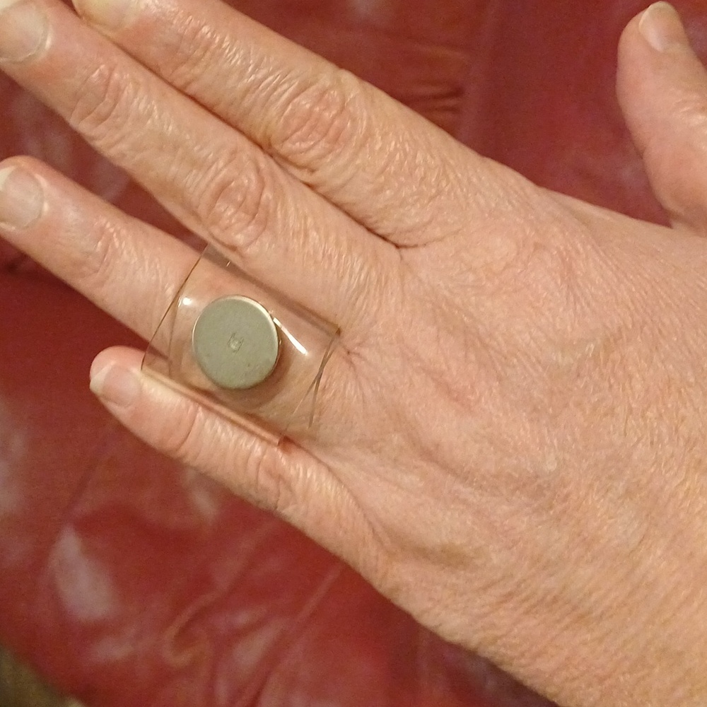 Authentic CHANEL Transparent Ring Year 2000 size 7 7.25 - Picture 7 of 12